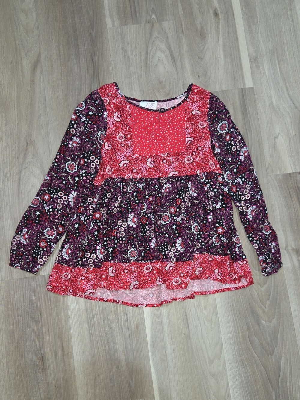 •435 By Matilda Jane• Little Girls Red Paisley Blouse